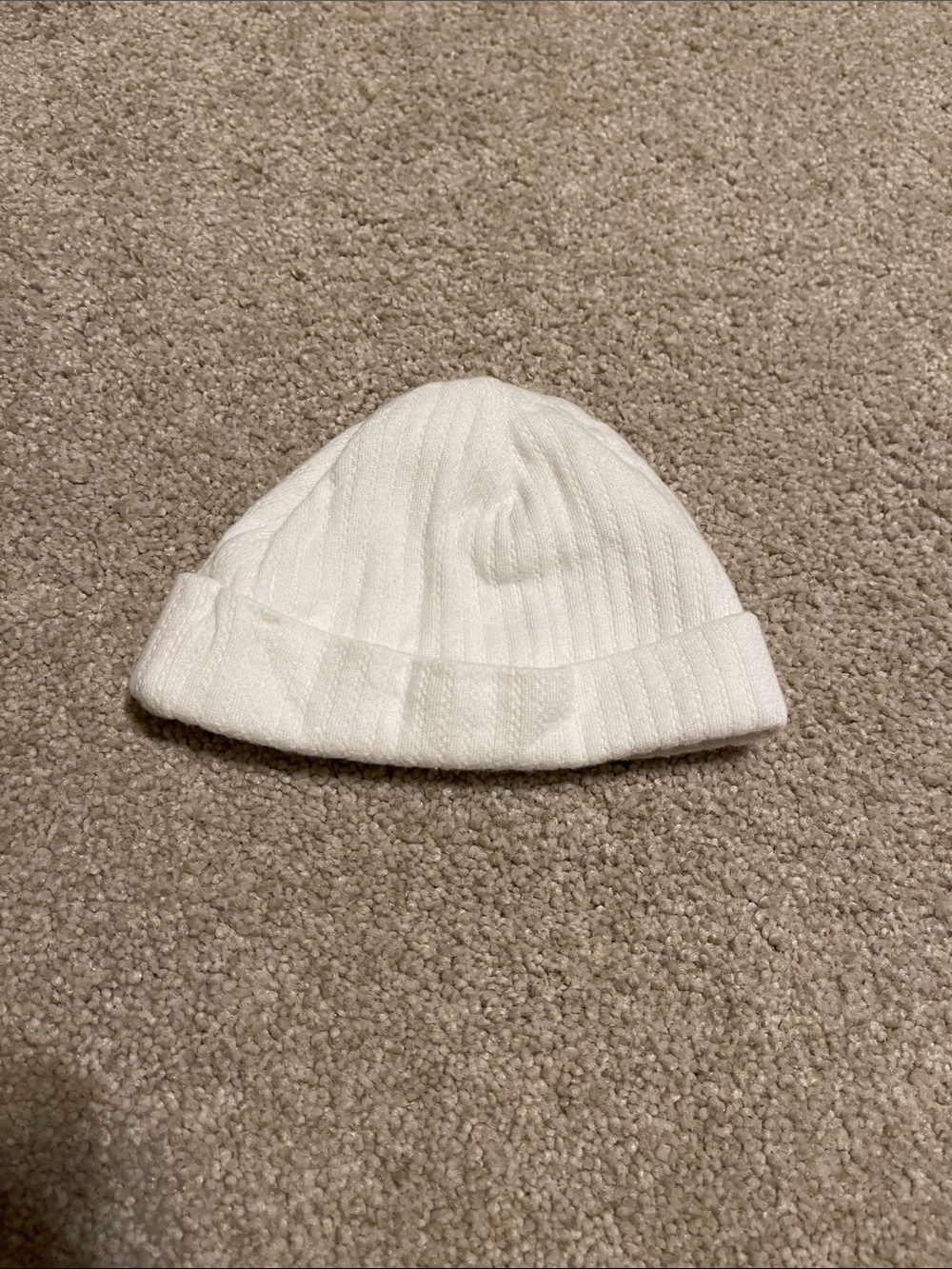 Gerber White Ribbed Baby Beanie